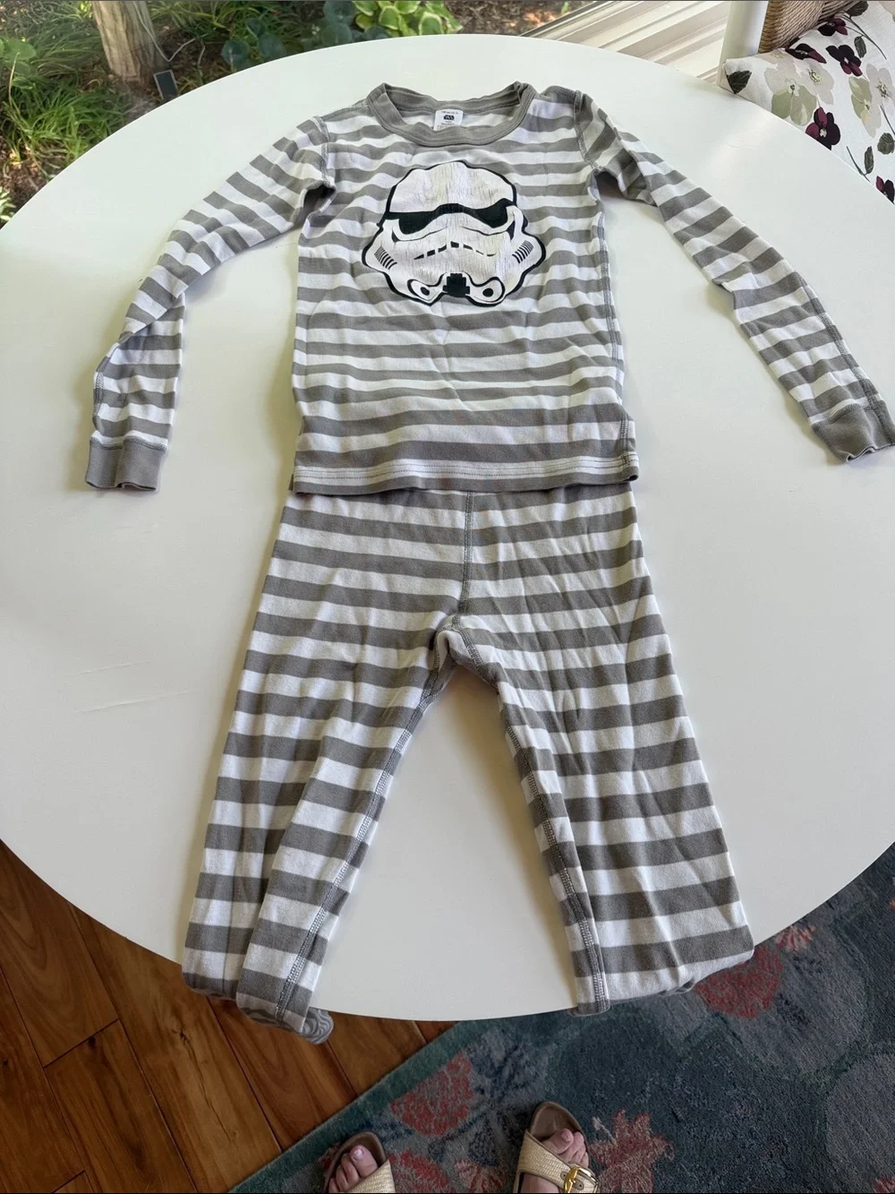 Hanna Andersson Gray & White Striped Stormtrooper Pajama Set
